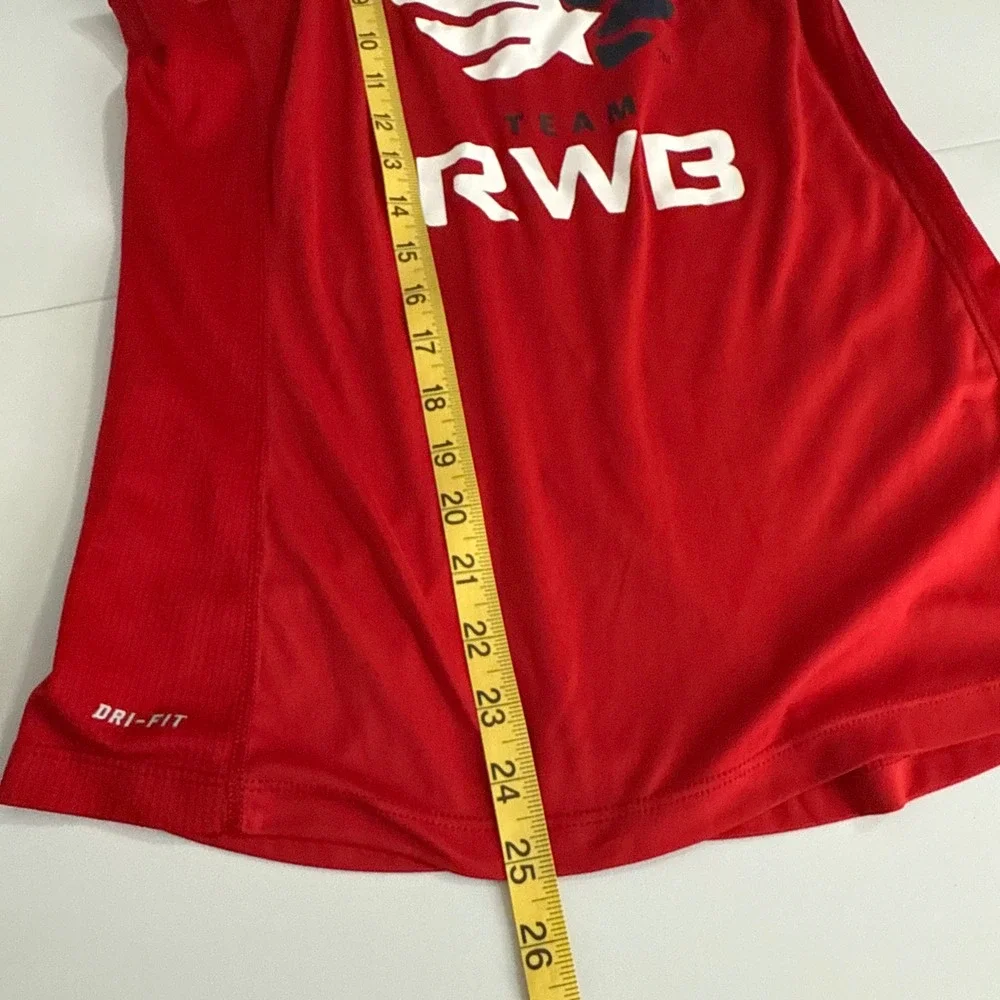 Nike Team RWB Dri-FIT Racerback Tank Top Red Eagle Graphic Women's Mediu Running